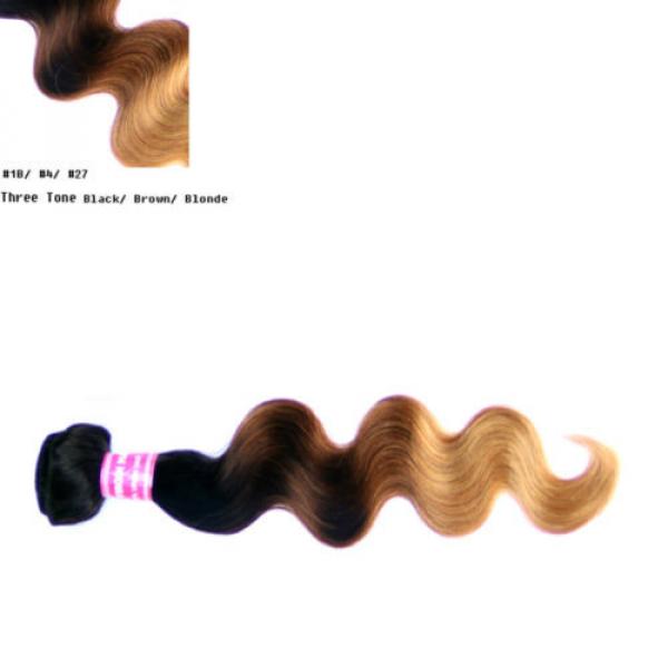 1 bundles/100g Ombre Peruvian Virgin Human Hair body wave Extension  #1B#4#27 #3 image