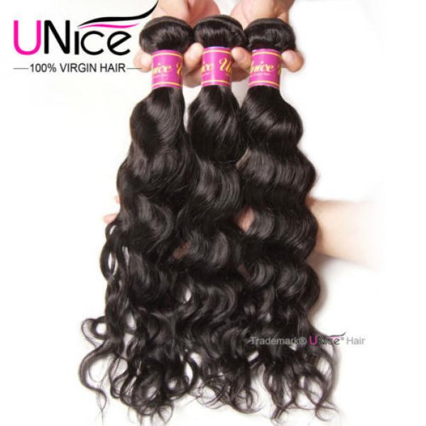300g 8A Virgin Peruvian Natural Wave Human Hair 3 Bundles UNice Hair Extensions #2 image