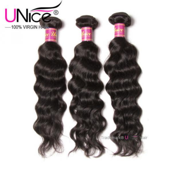 300g 8A Virgin Peruvian Natural Wave Human Hair 3 Bundles UNice Hair Extensions #4 image