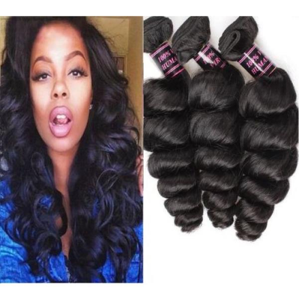 300g LOOSE WAVE A* Brazilian Peruvian Real Virgin Human Hair Extensions 7A Weave #1 image