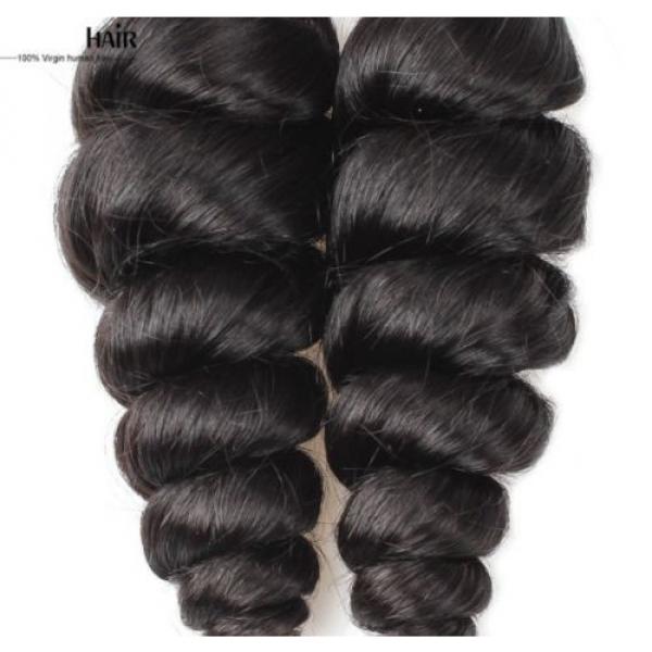 300g LOOSE WAVE A* Brazilian Peruvian Real Virgin Human Hair Extensions 7A Weave #2 image