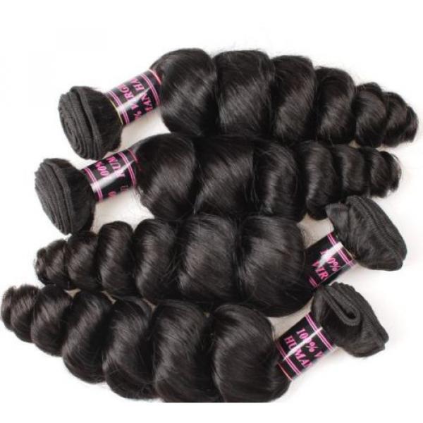 300g LOOSE WAVE A* Brazilian Peruvian Real Virgin Human Hair Extensions 7A Weave #5 image
