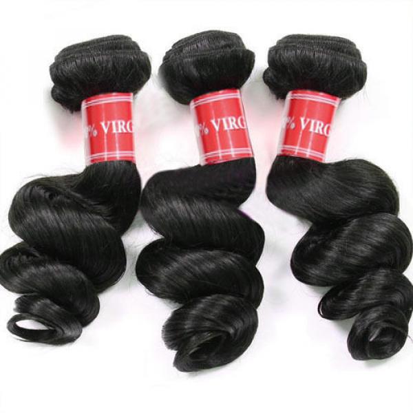 100g Brazilian Peruvian Real Virgin Human Hair Extensions Wefts 7A Weave #3 image