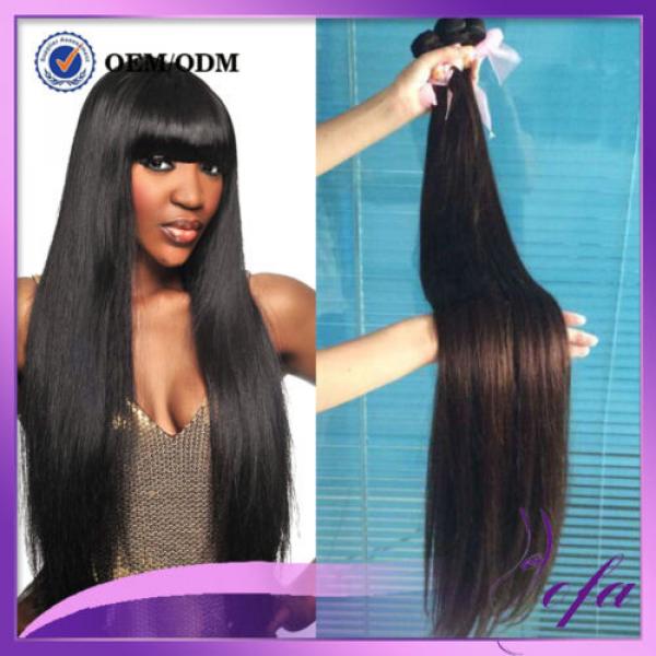 100%Virgin Peruvian Straight  Human Hair Extension black weft hair 1pc bundle 7A #1 image