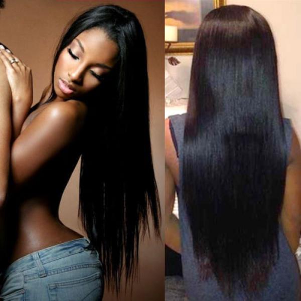 100%Virgin Peruvian Straight  Human Hair Extension black weft hair 1pc bundle 7A #3 image