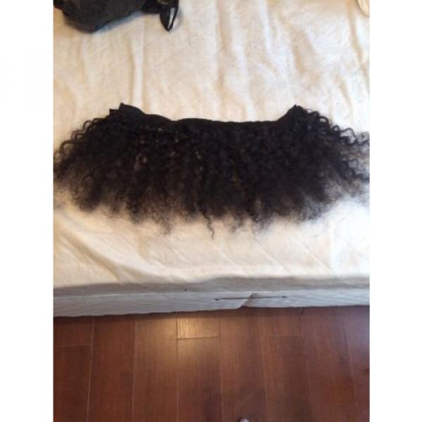 100% Virgin Brazilian Peruvian Malaysian kinky Curly Human Hair Weave 1 Bundle #1 image