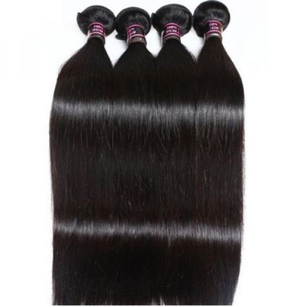 300g STRAIGHT A*** Brazilian Peruvian Real Virgin Human Hair Extensions 7A Weave #2 image