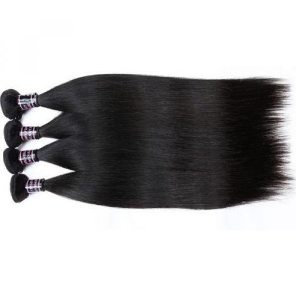 300g STRAIGHT A*** Brazilian Peruvian Real Virgin Human Hair Extensions 7A Weave #3 image