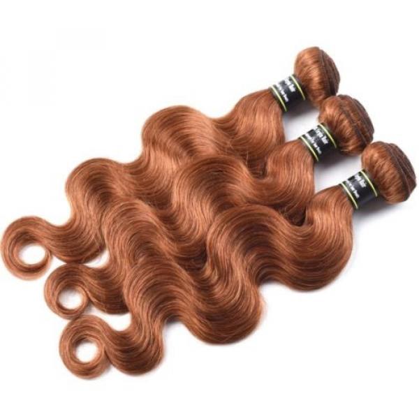 Luxury Body Wave Peruvian Auburn #30 Wavy Virgin Human Hair Extensions 7A Weave #1 image