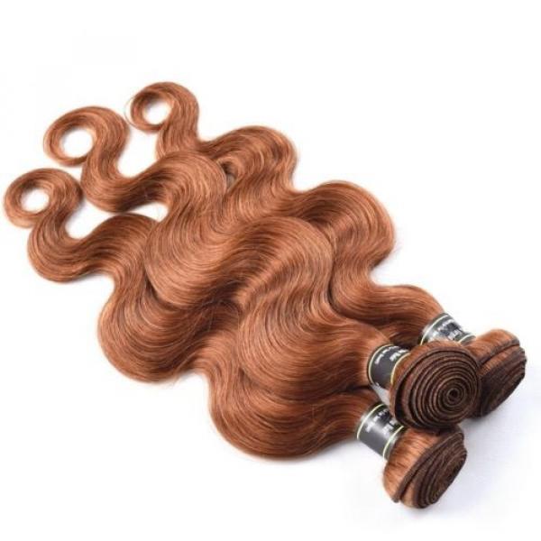Luxury Body Wave Peruvian Auburn #30 Wavy Virgin Human Hair Extensions 7A Weave #3 image