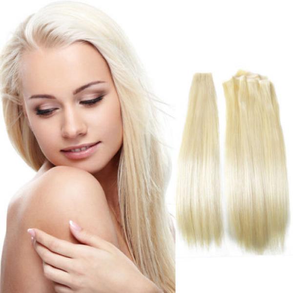Peruvian Virgin Human Hair Extensions or One Piece Clip-In - Blond or Black - 7A #3 image