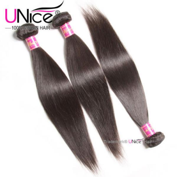 UNice Peruvian Virgin Hair Straight 3 Bundles Unprocessed Human Hair Extensions #3 image