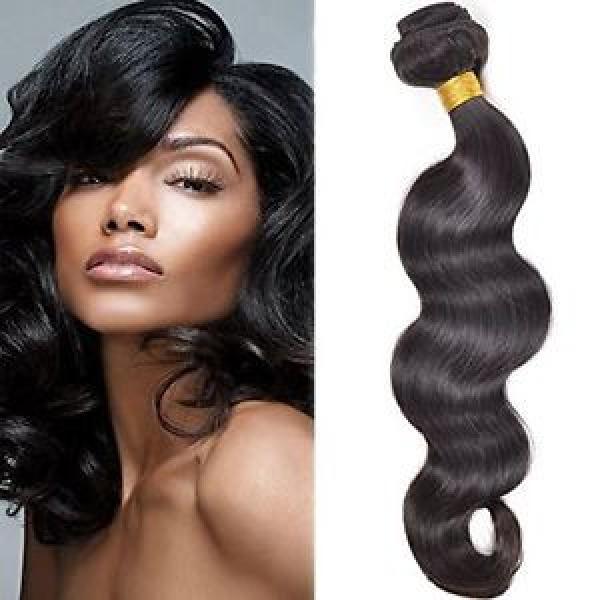 100g 16&#034; Brazilian Peruvian Real Virgin Human Hair Extensions Wefts Body Weave #1 image