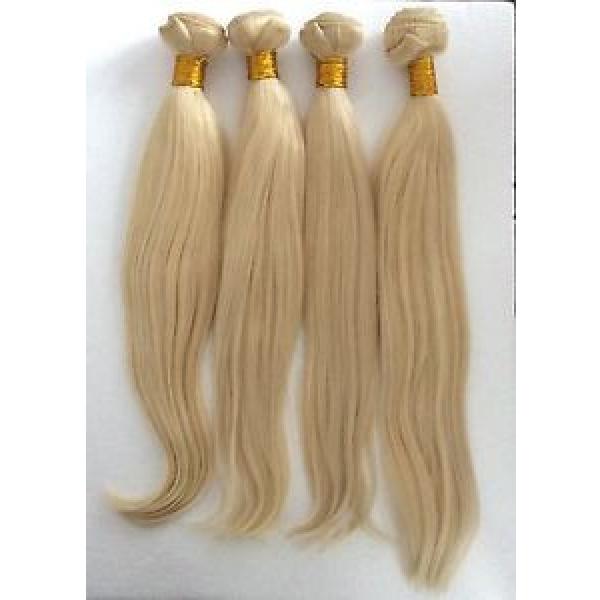 100g(1pc) 16&#034; 100%  Peruvian VIRGIN Human Hair Blonde 613 Straight, GRADE 6A #1 image