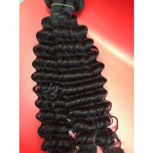 100%Virgin Peruvian Deep Wave Human Hair Extension unprocessed weft Bundle100g7A #5 image