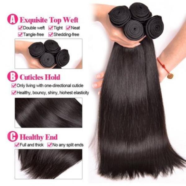 UNice Hair 7A Grade Peruvian Straight Virgin Hair 3 Bundles, 100% Unprocessed 8 #3 image