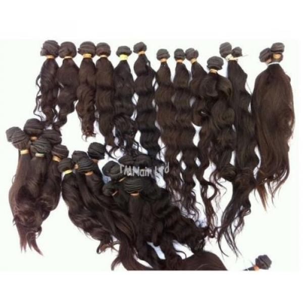 100% BRAZILIAN/PERUVIAN Virgin Human Remy Natural Weft Hair Extensions #4 image