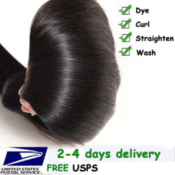 Straight Peruvian Hair Virgin Remy Human Hair Extensions Weave 3 Bundles 300g #5 image