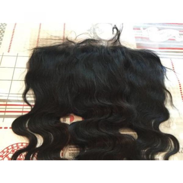 13x6&#034; Peruvian Virgin Hair Lace Frontal, Free Parting, Natural Black. #3 image