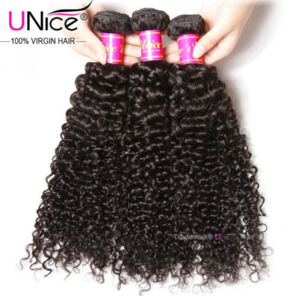UNice Peruvian Curly Virgin Hair Weave 3 Bundles 100% 8A Human Hair Extensions #2 image