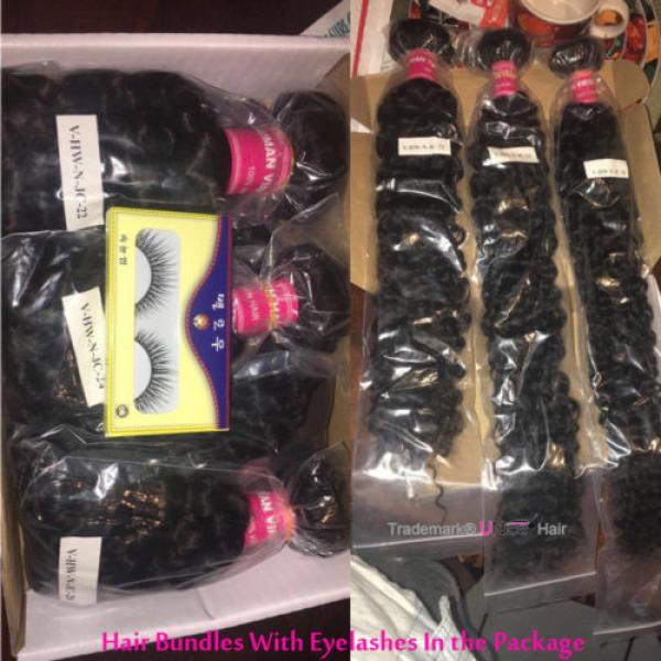 Peruvian Curly Hair 3 Bundles With Lace Closure 8A Virgin Human Hair Extensions #5 image