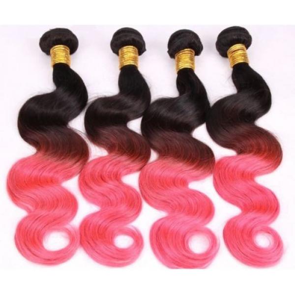 Luxury Peruvian Pink Ombre Body Wave Virgin Human Hair Extensions #1 image
