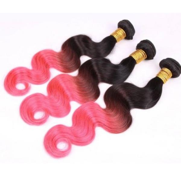 Luxury Peruvian Pink Ombre Body Wave Virgin Human Hair Extensions #2 image