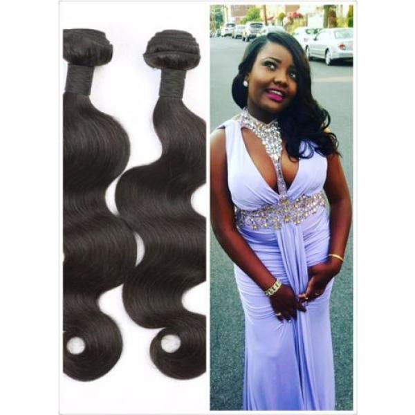 100% Virgin unprocessed Peruvian Human Hair Extension weft bundle 100g black 7A #2 image