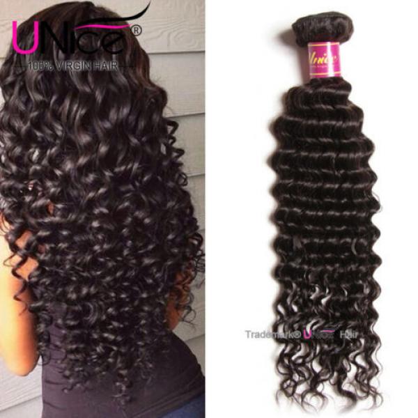 Peruvian Deep Wave Human hair 1 Bundles 8A Virgin Curly Hair Extensions US STock #1 image