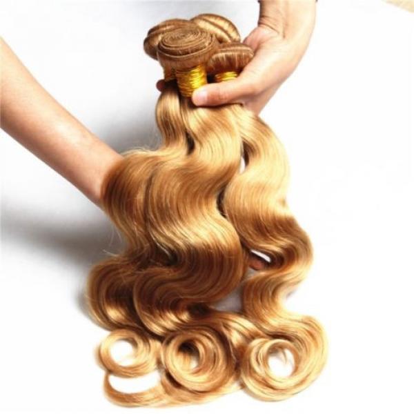 Luxury Peruvian Body Wave Honey Blonde #27 Virgin Human Hair Extensions 7A #2 image
