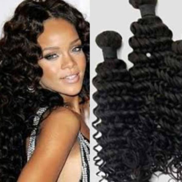 100% Virgin Peruvian Deep Wave Human Hair Weave Extension 3pcs hair bundle set7A #1 image