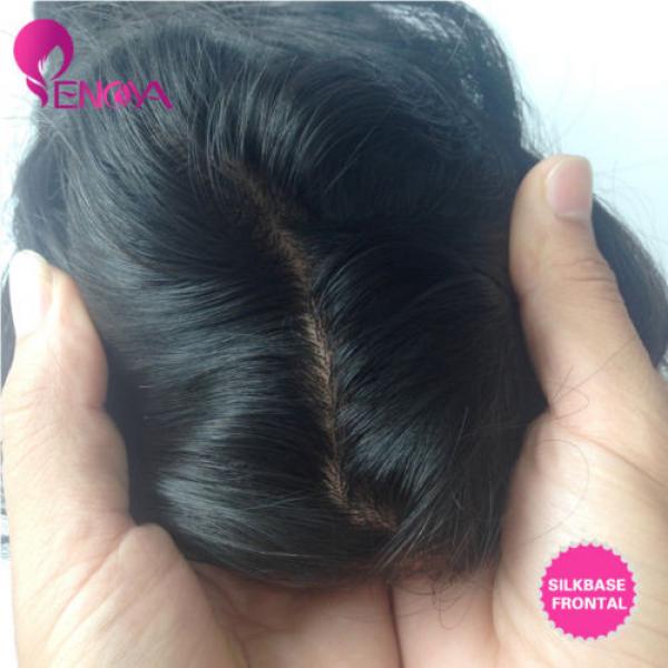 Peruvian Virgin Hair 13X4 Silk Base Closure Frontal with 3 Bundles Loose Wave #4 image