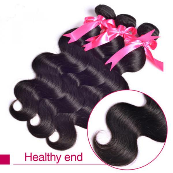 3 Bundles REMY Virgin Human Hair FREE 13&#034;x4&#034; Closure Brazilian Peruvian 7A 300g #3 image