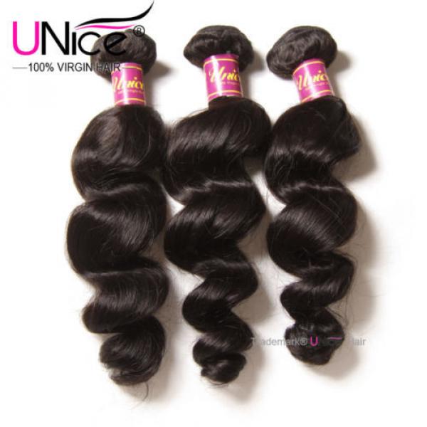 UNice Hair Peruvian Loose Wave Virgin Hair 3 Bundles 100% Human Hair Extensions #3 image