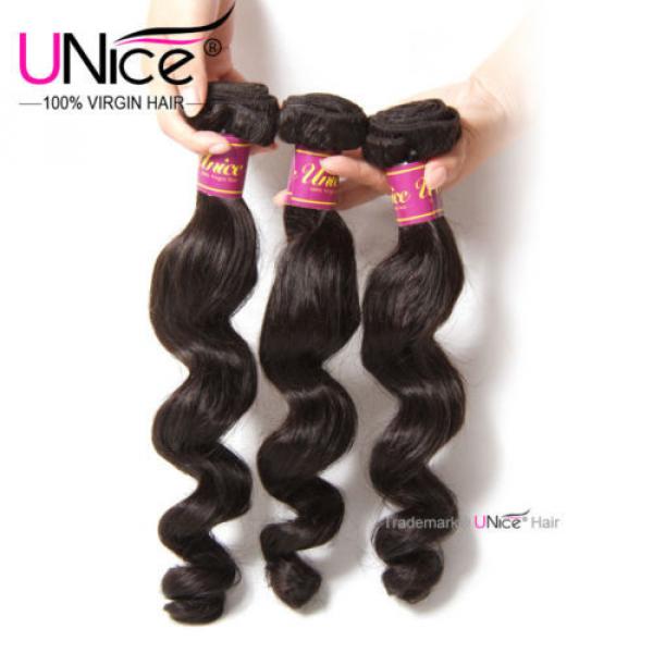 UNice Hair Peruvian Loose Wave Virgin Hair 3 Bundles 100% Human Hair Extensions #5 image