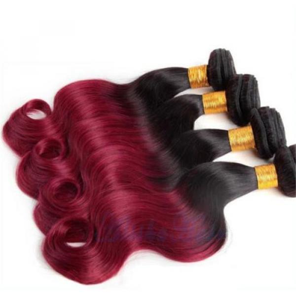 Luxury Body Wave Peruvian Burgundy Red #99J Ombre Virgin Human Hair Extensions #1 image