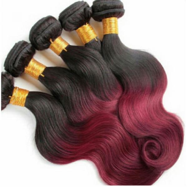 Luxury Body Wave Peruvian Burgundy Red #99J Ombre Virgin Human Hair Extensions #3 image