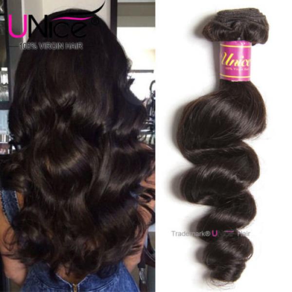 100g Peruvian Loose Wave Human Hair Bundles 100% UNice Virgin Hair Weft US STock #1 image