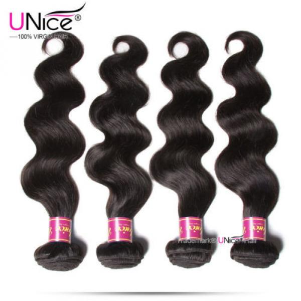US Peruvian Body Wave Human Hair 4 Bundles UNice 8A Virgin Hair Extensions 400g #2 image