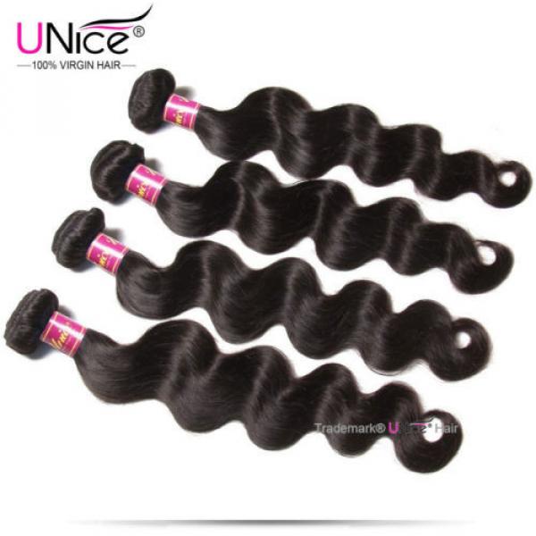 US Peruvian Body Wave Human Hair 4 Bundles UNice 8A Virgin Hair Extensions 400g #3 image
