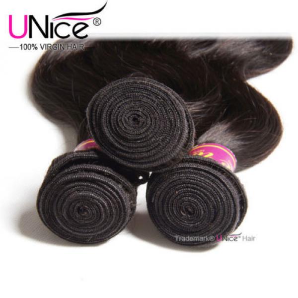 US Peruvian Body Wave Human Hair 4 Bundles UNice 8A Virgin Hair Extensions 400g #4 image
