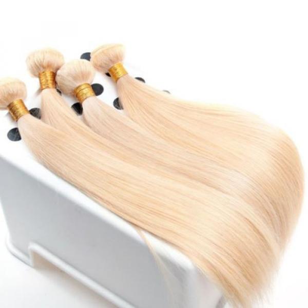 Luxury Silky Straight Bleach Blonde #613 Peruvian Virgin Human Hair Extensions #1 image