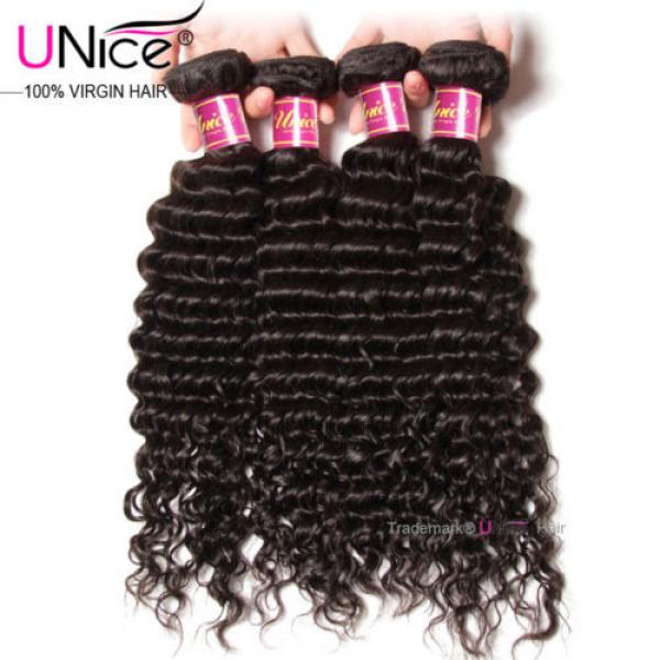 Peruvian Deep Wave Human Hair 4 Bundles/400g UNice Curly Virgin Hair Extensions #2 image
