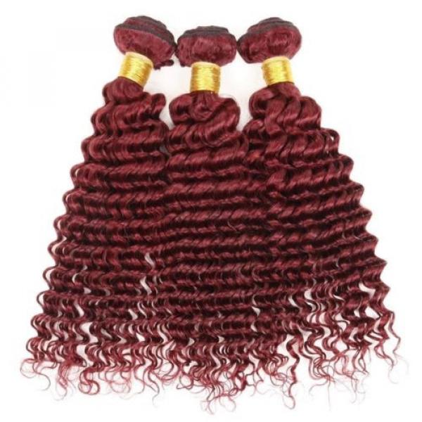 Luxury Deep Wave Peruvian Burgundy Red #99J Wavy Virgin Human Hair Extensions #1 image