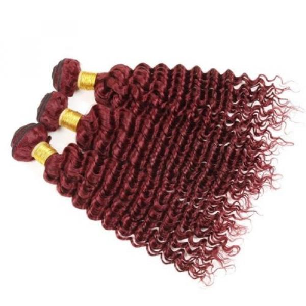 Luxury Deep Wave Peruvian Burgundy Red #99J Wavy Virgin Human Hair Extensions #2 image
