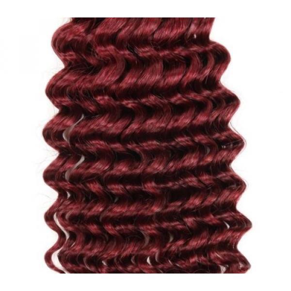 Luxury Deep Wave Peruvian Burgundy Red #99J Wavy Virgin Human Hair Extensions #4 image