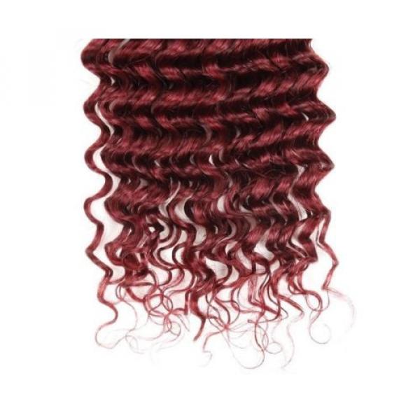Luxury Deep Wave Peruvian Burgundy Red #99J Wavy Virgin Human Hair Extensions #5 image