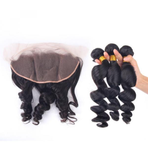 Cheap Human Hair Weave 3Bundles With 13x4 Lace Frontal 100% Virgin Peruvian Hair #2 image