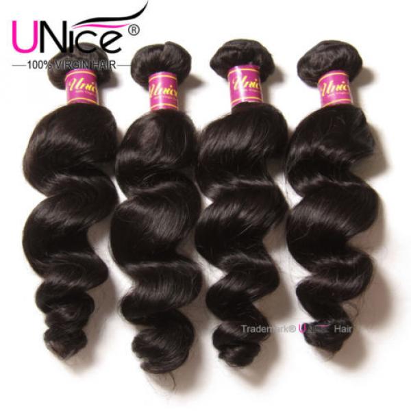 Peruvian Loose Wave Virgin Hair 4 Bundles 8A Soft Wet Wavy Human Hair Extensions #1 image
