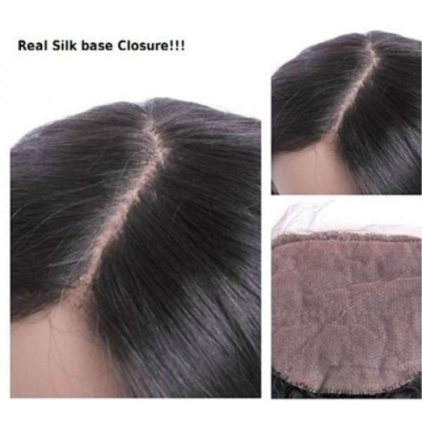 3 Way / Freestyle Silk Base Closure 6A Brazilian/Peruvian Virgin Remy Human Hair #2 image